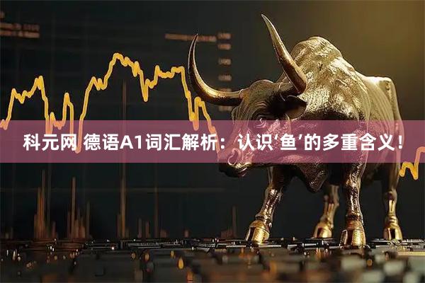 科元网 德语A1词汇解析：认识‘鱼’的多重含义！