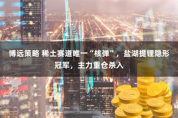 博远策略 稀土赛道唯一“核弹”，盐湖提锂隐形冠军，主力重仓杀入